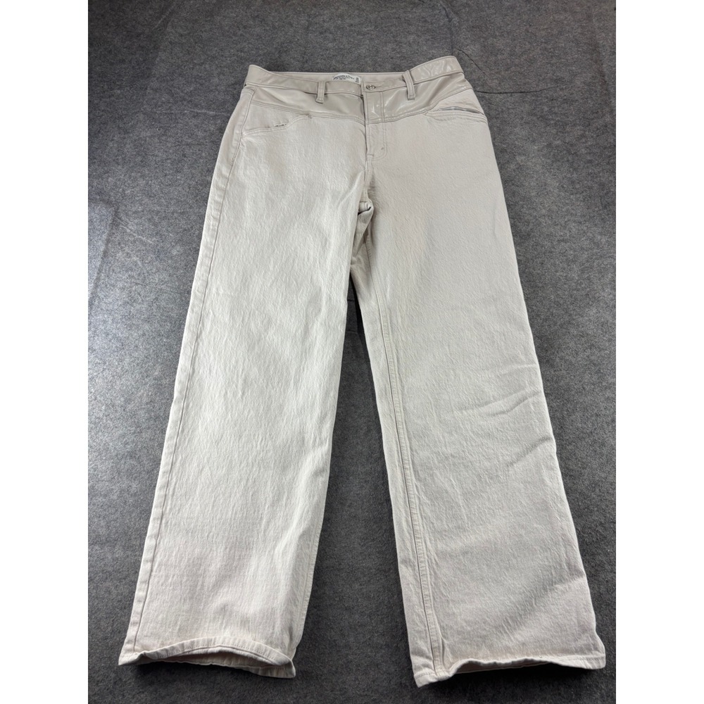 Abercrombie & Fitch The 90s Relaxed Jean Faux Leather Western Cowgirl Size 32/14